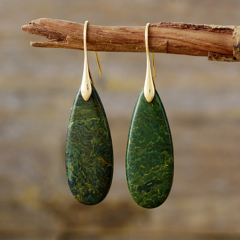 Natural Stone Waterdrop Shape Earrings 