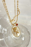 Flower Shell Pendant Copper Necklace 
