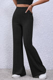 Basic Bae Full Size Ribbed High Waist Flare Pants 