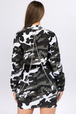 American Bazi Camouflage Cropped Jacket with Chains 