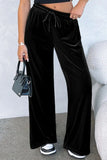 Drawstring Waist Wide Leg Active Pants 