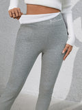 Full Size Letter Embroidered High Waist Leggings 