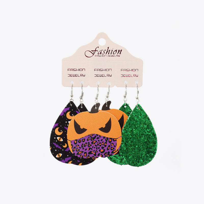 Teardrop Shape Halloween Theme Dangle Earrings 