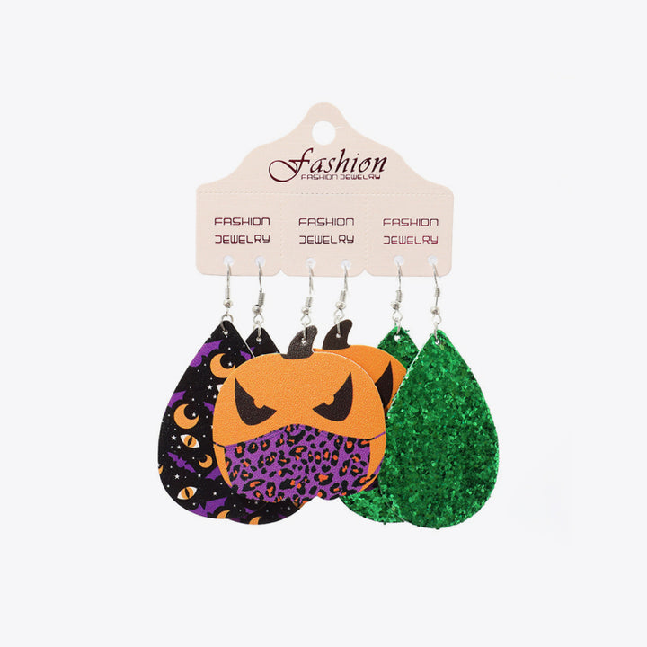 Teardrop Shape Halloween Theme Dangle Earrings 