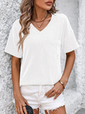 Mandy V-Neck Dropped Shoulder T-Shirt 