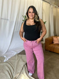 RFM Full Size High Rise Garment Dye Wide Leg  Jeans 