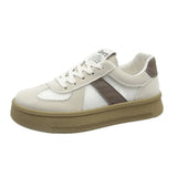 Contrast Breathable Mesh Lace Up Platform Sneakers 