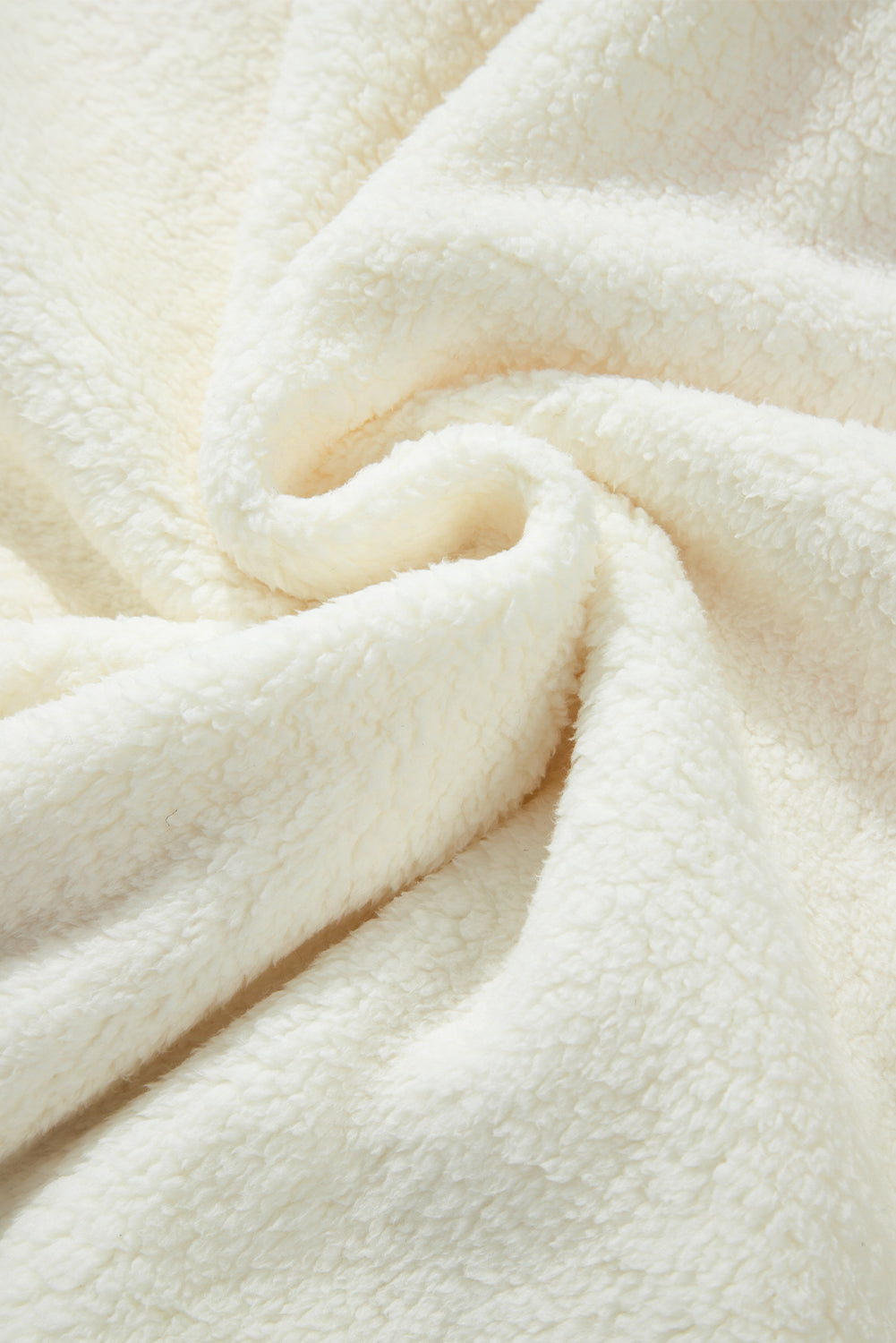 HOWDY Patched Round Neck Sherpa Sweatshirt 