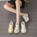 Contrast Platform Lace-Up Athletic Sneakers 