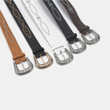PU Leather Rhinestone Belt 