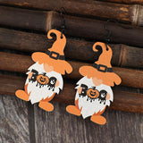 Wooden Dwarfs Pumpkin Dangle Earrings 