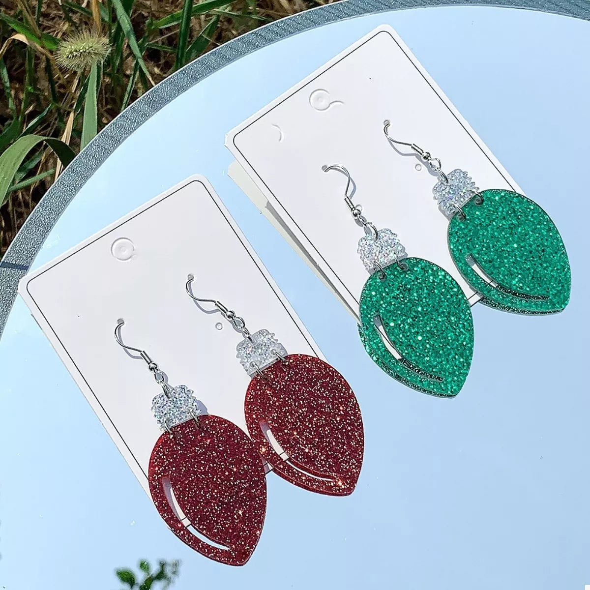 Christmas Glitter Drop Earrings 
