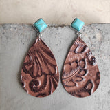 Artificial Turquoise Teardrop Earrings 