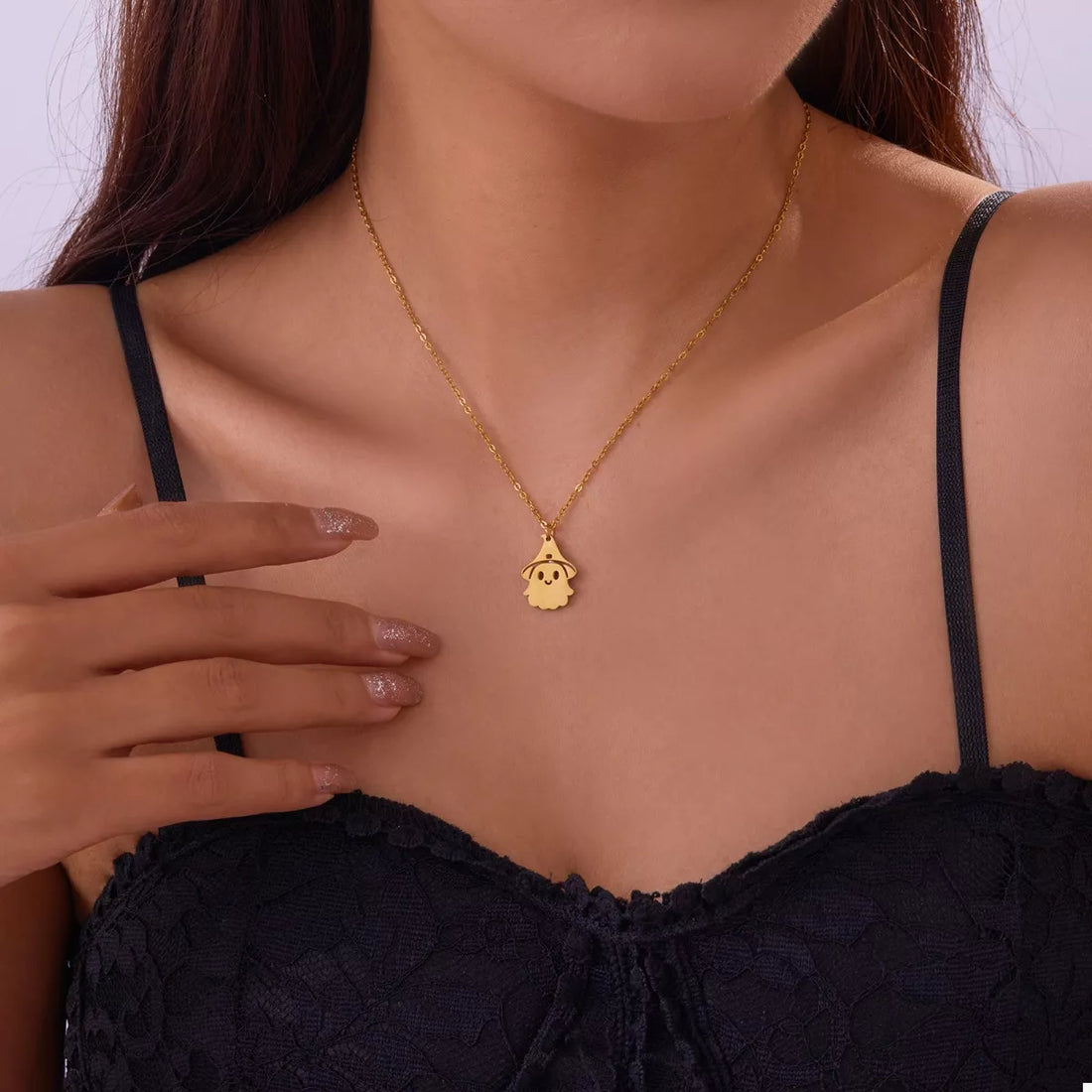 Halloween Ghost Pendant Necklace 