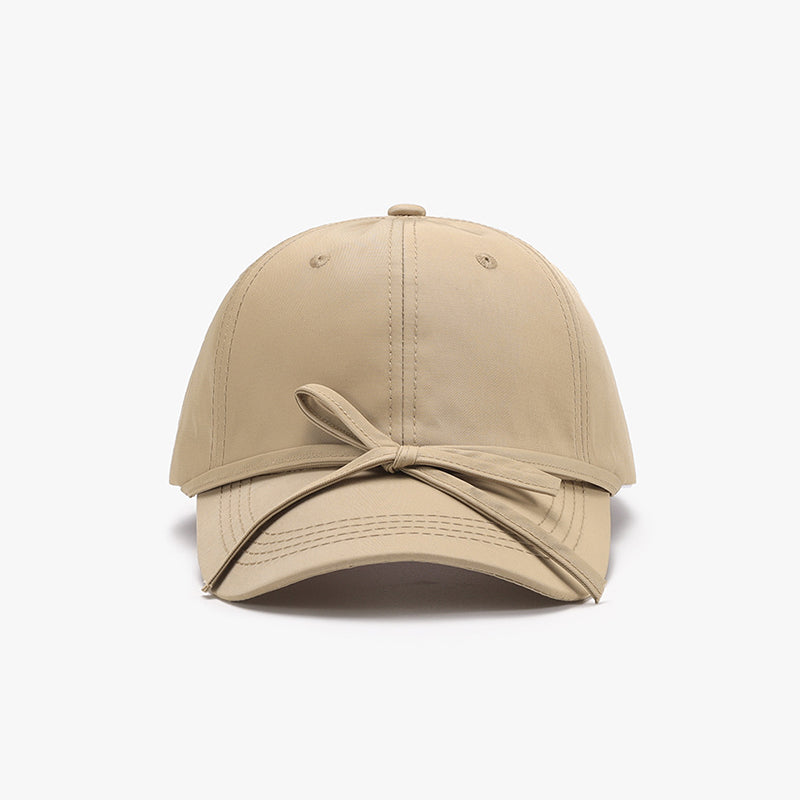 Tied Bow Cotton Baseball Cap 