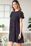 Heimish Swiss Dot Short Sleeve Tiered Dress 