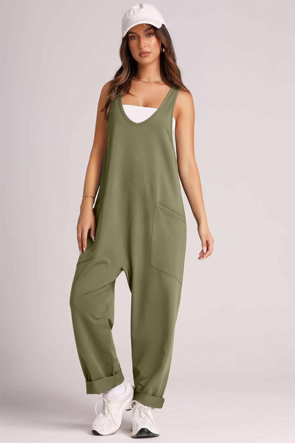 Lovelet Wide Strap Jumpsuit with Pockets 