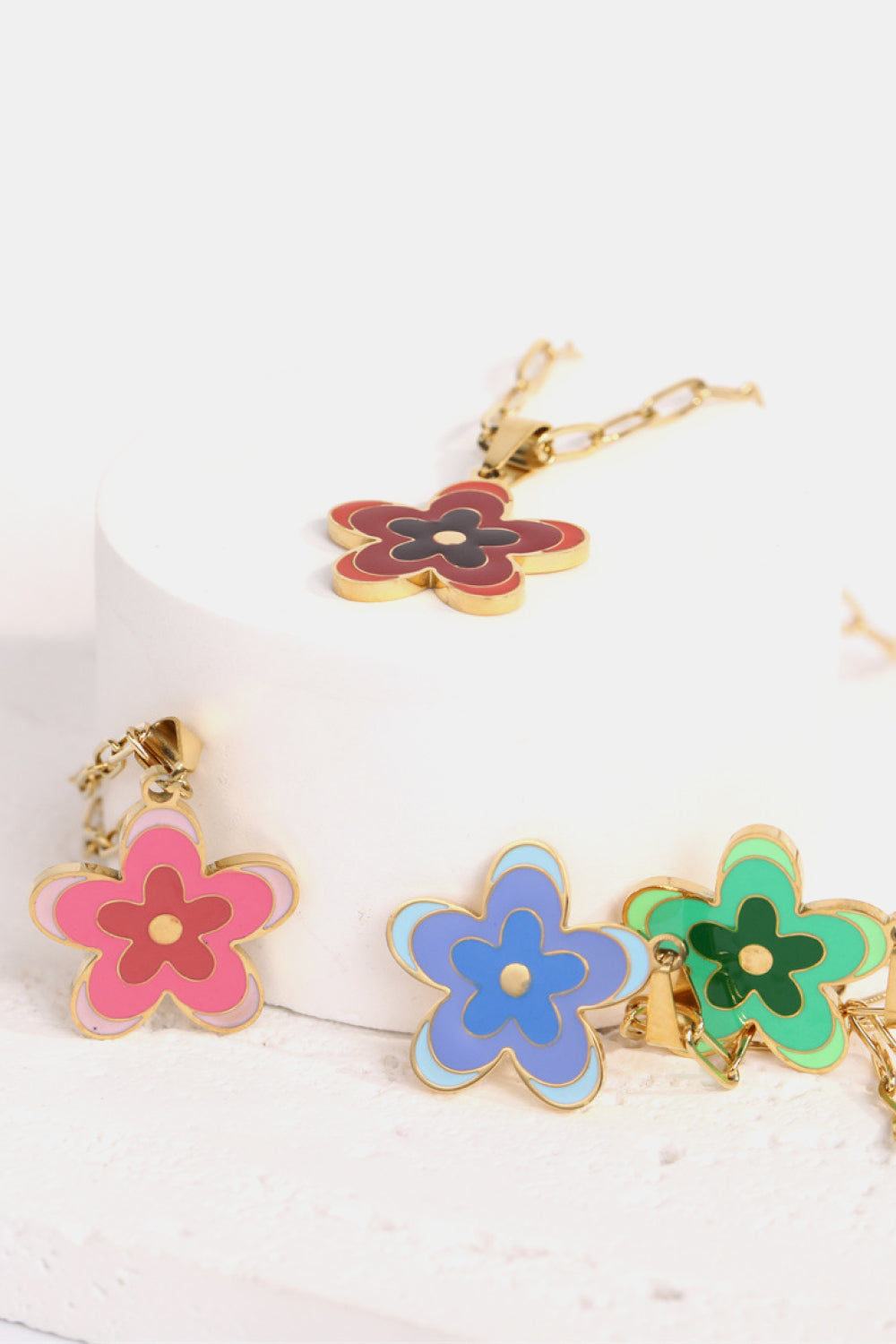 Flower Pendant Stainless Steel Necklace 