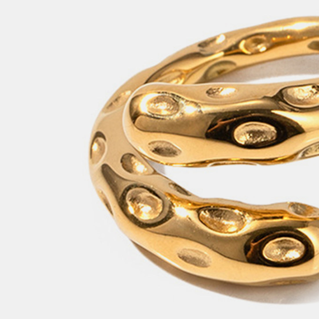 Titanium Steel Gold-Plated Bypass Ring 