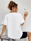 Round Neck Short Sleeve Ghost Graphic T-Shirt 