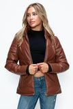 How Dare U Pocketed Zip Up Puffer Jacket with Removable Hood 