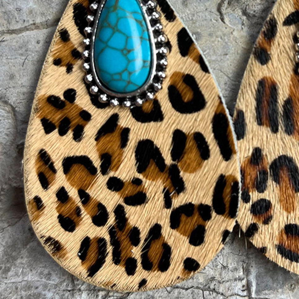 Artificial Turquoise Teardrop Earrings 