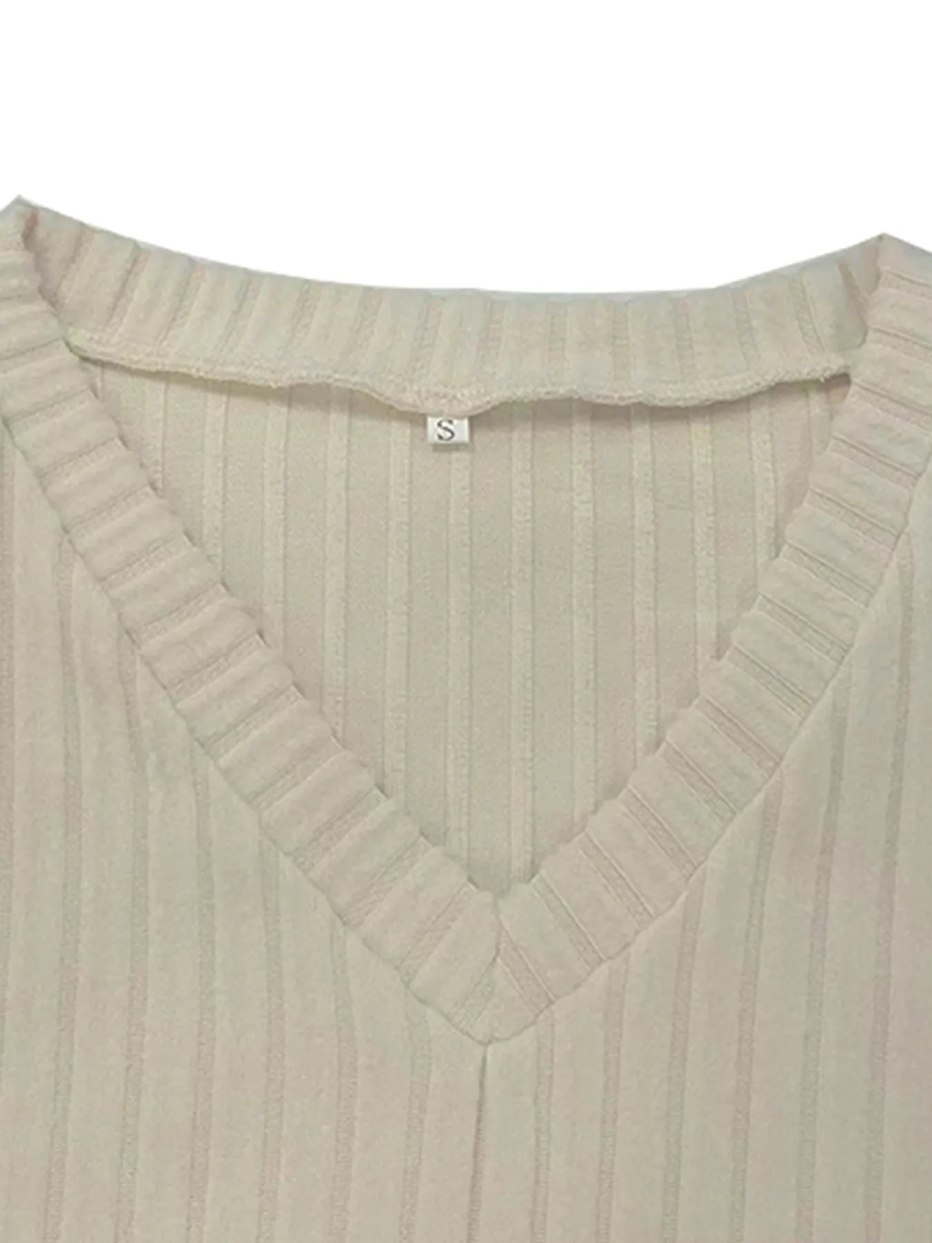 Ribbed Knit V-Neck Top and Pants Lounge Set Lingerie & Nightwear