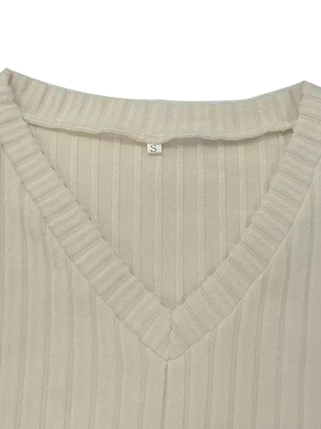 Ribbed Knit V-Neck Top and Pants Lounge Set Lingerie & Nightwear