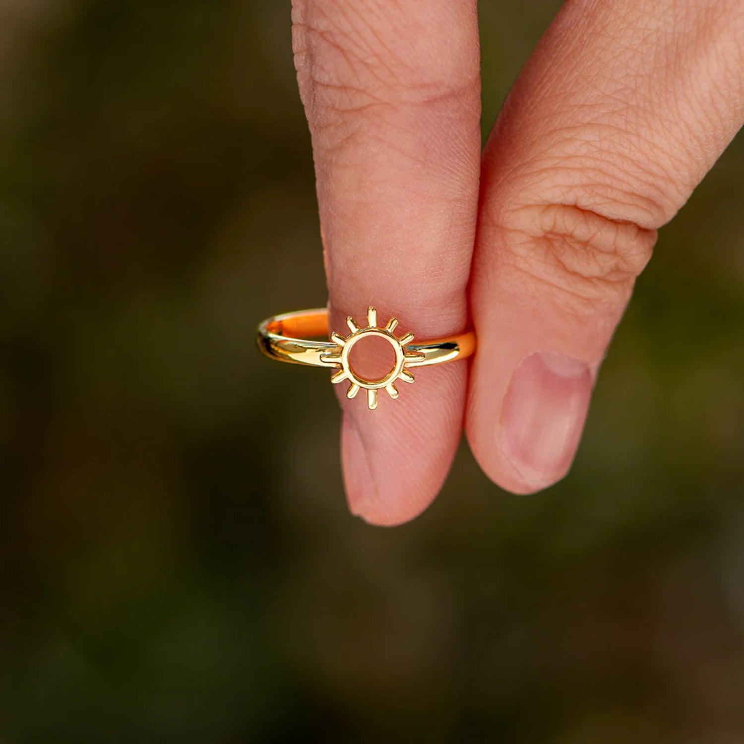 Sun Shape 18K Gold-Plated Ring 