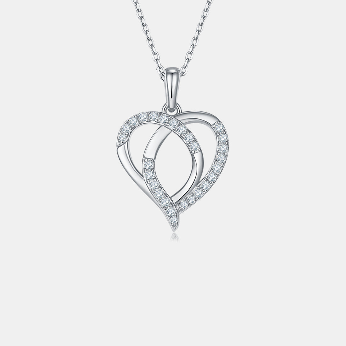 Moissanite 925 Sterling Silver Heart Shape Necklace 
