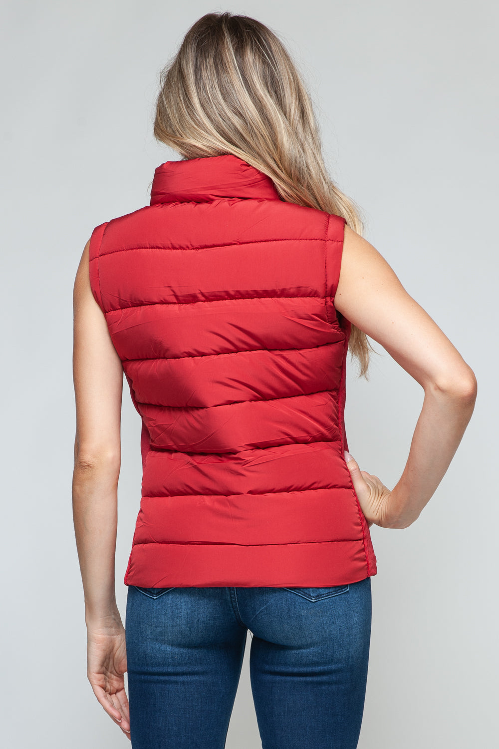 Snobbish Zip Up Turtleneck Vest with Pockets 