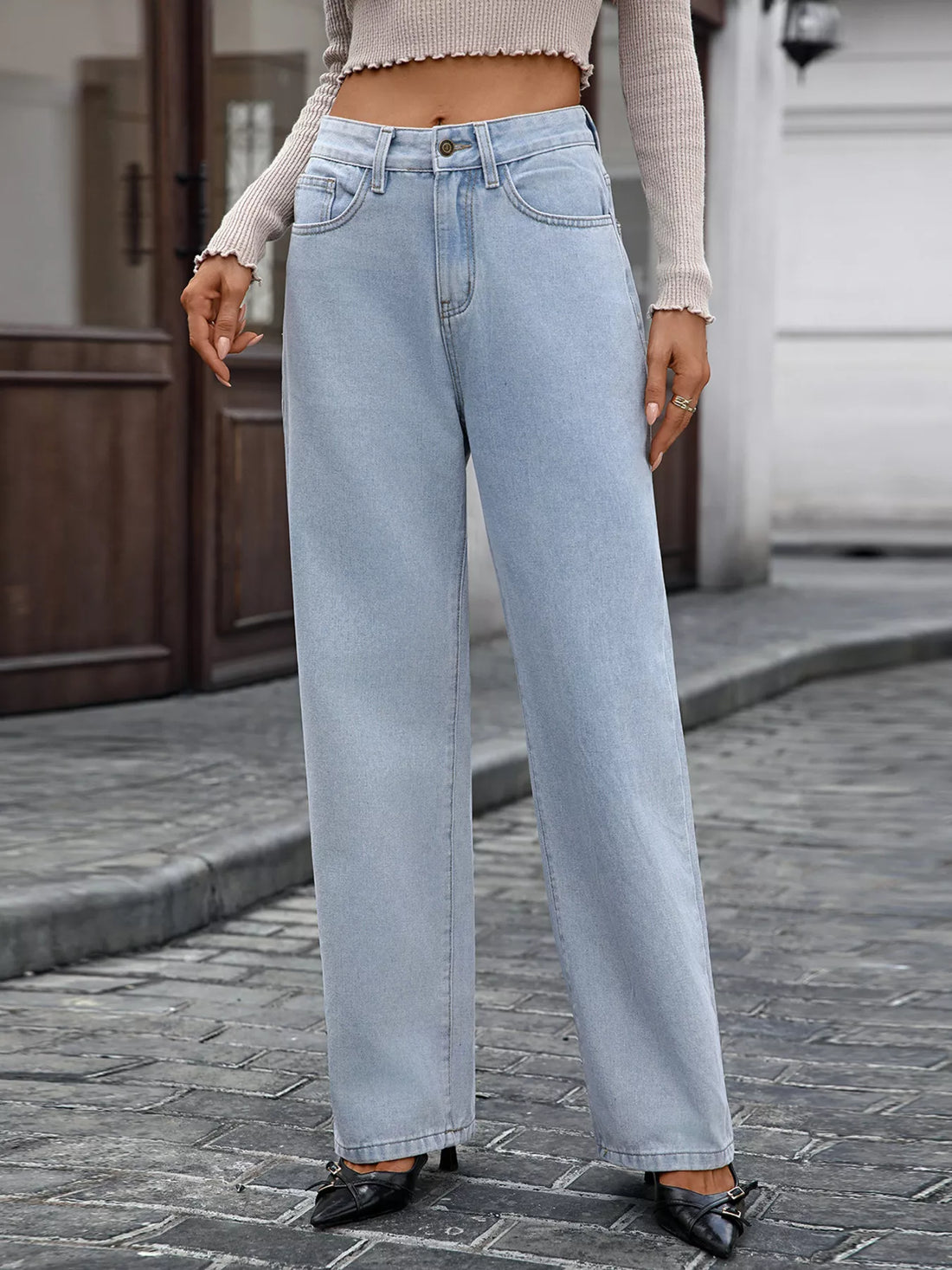 High Waisted Wide Leg Jeans 