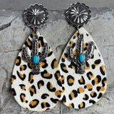 Turquoise Cactus Dangle Earrings 