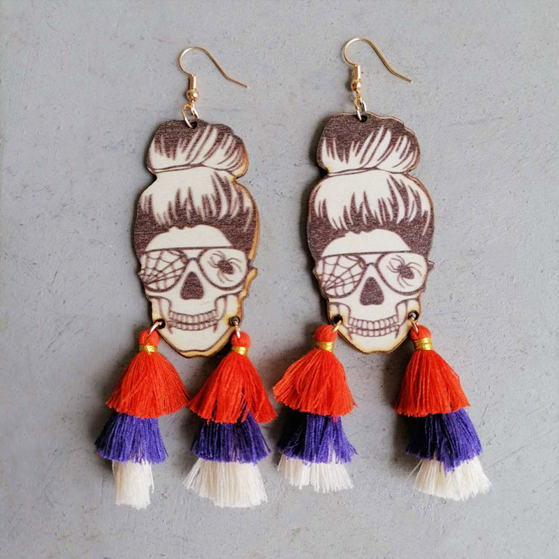Spider Grandma Tassel Detail Dangle Earrings 