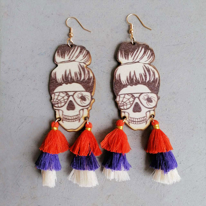 Spider Grandma Tassel Detail Dangle Earrings 