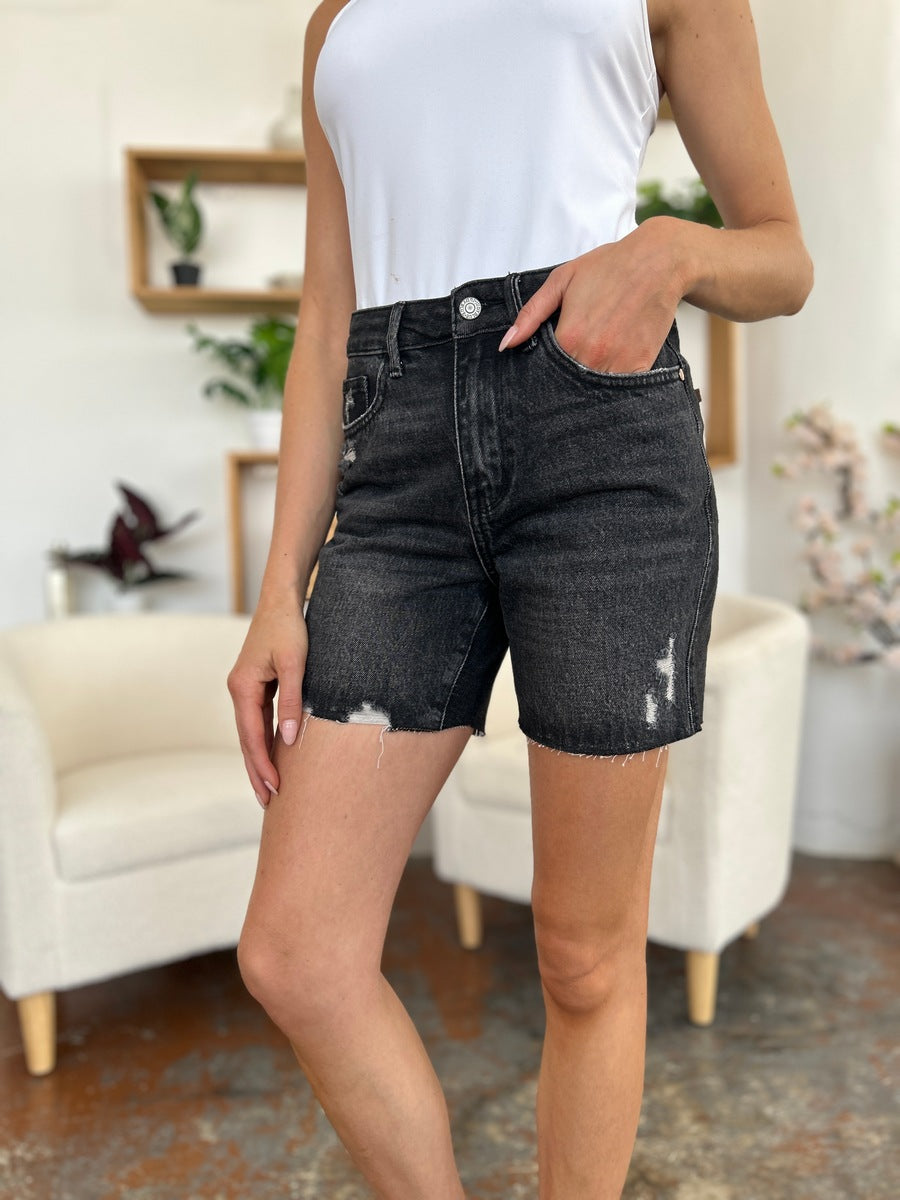 Judy Blue Full Size High Waist Rigid Magic Denim Shorts 