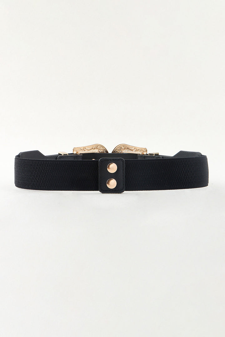 Symmetrical Zinc Alloy Buckle PU Leather Belt 