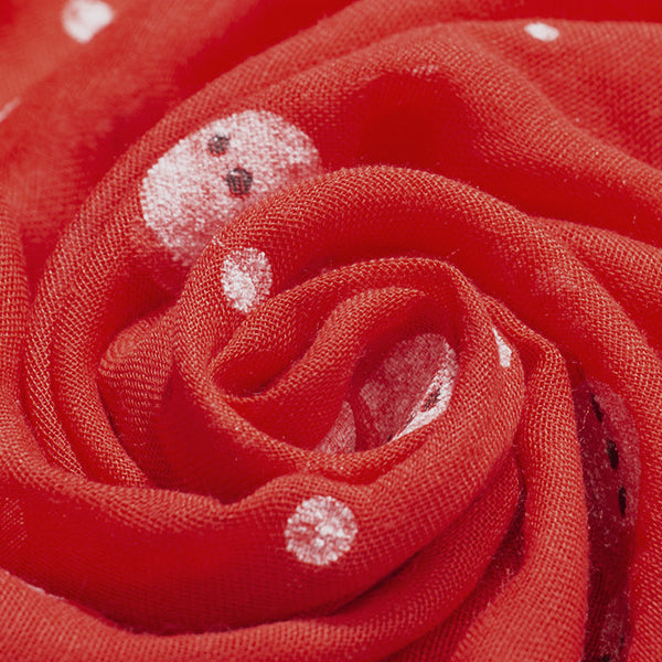 Fringe Snowman Polyester Scarf 