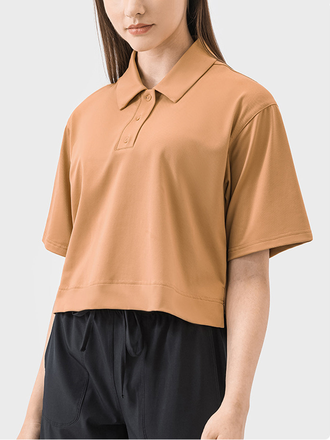 Millennia Half Button Short Sleeve Active T-Shirt 