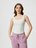 Millennia Round Neck Wide Strap Active Tank with Detachable Chest Pads 