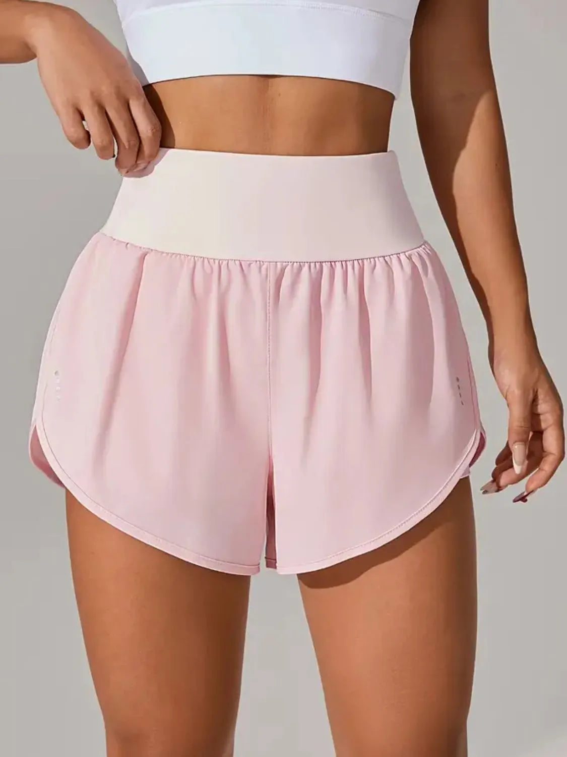 Pocketed High Waist Active Shorts 