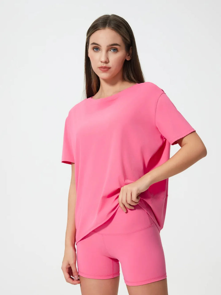 Millennia Round Neck Short Sleeve Active T-Shirt 