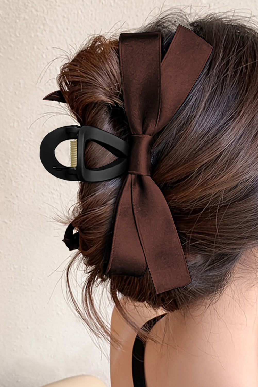 Black Bow Decor Large Hair Claw Clip Accessories/Headwear