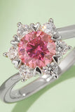 1 Carat Moissanite 925 Sterling Silver Cluster Ring 