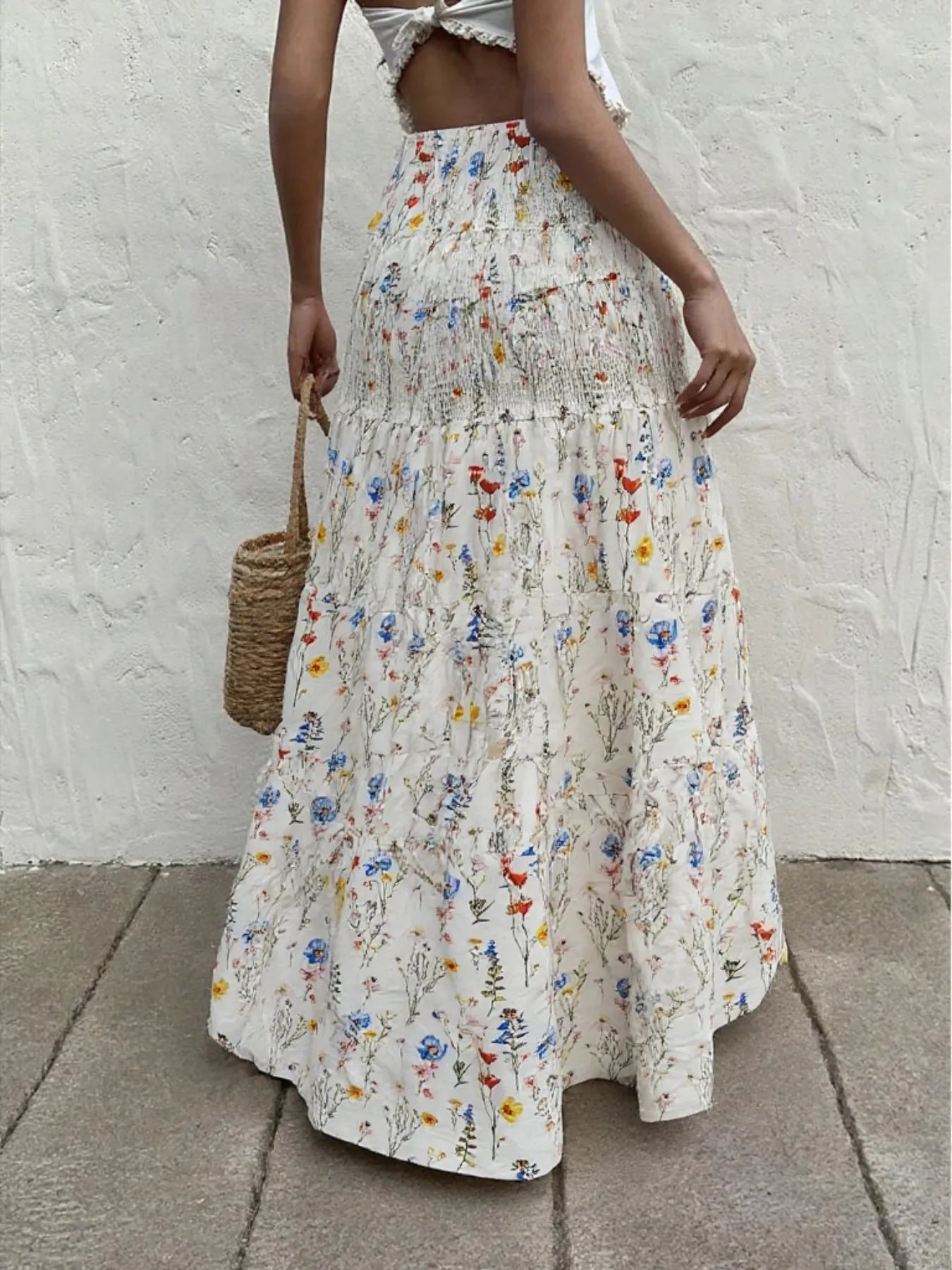Floral Tiered Maxi Skirt 