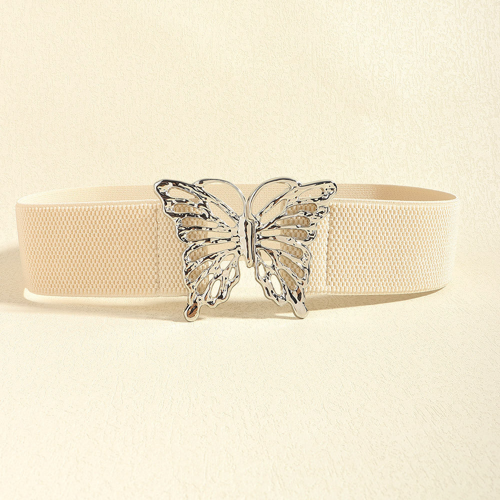 Butterfly Alloy Buckle Elastic Belt 