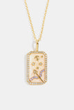 Rhinestone Constellation Pendant Copper Necklace 