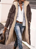 Plus Size Zip Up Sherpa Hooded Coat 