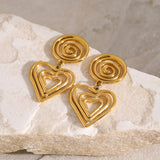 Stainless Steel Heart Earrings 