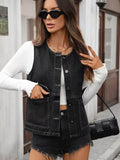 Button Up Denim Vest 